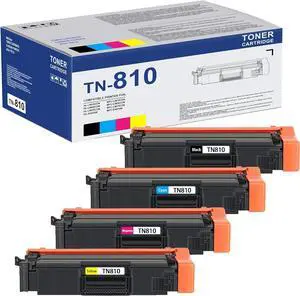 TN810 TN810XL Toner Cartridge 4-Pack Replacement for Brother TN810 TN-810 TN 810 TN810XL Toner for MFCL9610CDN HLL9410CDN HLL9430CDN HLL9470CDN MFCL9630CDN MFCL9670CDN Printer, TN810BK/C/M/Y