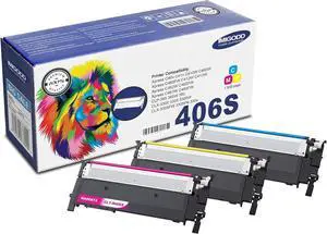 CLT-C406S M406S Y406S C/M/Y Toner Cartridge (with Chip) Replacement Compatible for Samsung Xpress C46x C41x C412W/C413W C462W/C462FW C463W/C463FW CLP-365 365W 360 CLX-330x Printers (3 Pack)