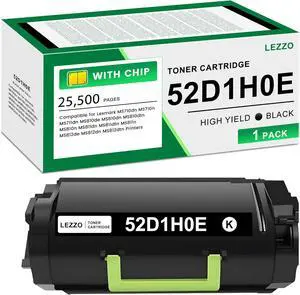 Remanufactured 52D1H0E Toner Cartridge 1-Pack 52D1H0E Black High Yield Toner Replacement for Lexmark 52D1H0E 52D1H00 Toner for MS710 MS711 MS810 MS810dn MS811 MS811dn MS812 Printer