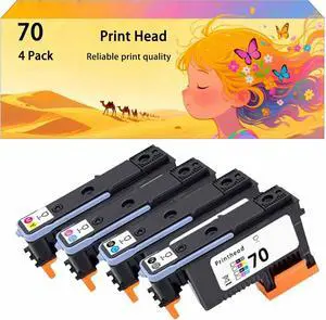 70 C9404A C9405A C9406A C9407A Printhead Replacement Kit (with Chip) Compatible for HP Z2100 Z3100 Z3200 Z5200 Z5400 Printers, Durable and Stable 1 Set