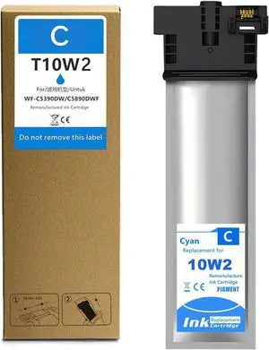 T10W200 Compatible with epson T10W Ink High Capacity Remanufactured T10W2 Cyan Ink Cartridge for Workforce Pro WF-C5390 WF-C5890 Color Printer Ink (1PacK, Cyan)