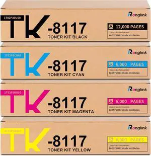 TK-8117 Toner Cartridge Replacement for Kyocera TK8117 Toner Cartridge 1T02P30US0 1T02P3CUS0 1T02P3BUS0 1T02P3AUS0 High Yield for ECOSYS M8130cidn M8124cidn Printer (4-Pack, Black Cyan Magenta Yellow)