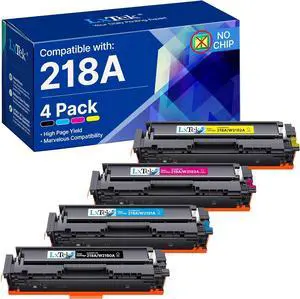 218A Toner Cartridges 218X Toner Compatible Replacement for HP 218A Toner Cartridges 4 Pack for HP Color Laserjet Pro MFP 3301fdw 3201dw 3301cdw 3301sdw Printer (W2180A W2180X Ink, NO CHIP)