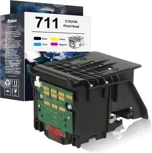 711 Printhead Kit High Yield C1Q10A Pinter Head Compatible with HP 711 PinterHead (with Chip Upgraded) Replacement for HP T120 T125 T130 T520 T525 T530 T100 Large Format Plotter Printer