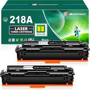 218A Black Toner Cartridge with CHIP Compatible Replacement for HP W2180A 218X W2180X Works with HP Color Pro 3201 Series 3201dw MFP 3301 Series MFP 3301cdw 3301fdw 3301sdw (2-Pack Black)