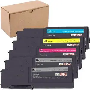 VersaLink C400 C405 High Capacity Toner Cartridge (106R03512, 106R03513, 106R03514, 106R03515) for Xerox VersaLink C400 C400D C400DN C405 C405N C405DN Printer (KKYMC 5 Pack