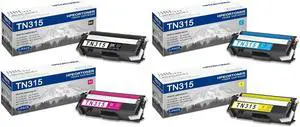 4 PK TN315 TN-315 Toner Cartridge BK/C/M/Y High-Yield Compatible, TN315, Replacement for Brother HL-4150CDN HL-4140CW HL-4570CDW HL-4570CDWT MFC-9640CDN MFC-9650CDW MFC-9970CDW Printer