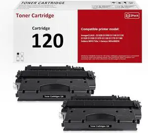 120 Black Toner Cartridge Replacement for Canon 120 CRG120 CRG-120 Toner Cartridge Compatible for imageCLASS D1120 D1550 D1150 D1320 D1350 D1520 D1170 D1370 D1180 MF6680 MF417 Printer(2 Pack,Black)