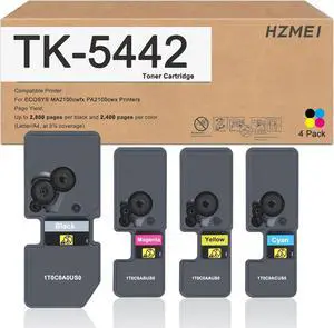 High Yield TK5442 TK-5442 Toner Cartridge TK5442K TK5442C TK5442M TK5442Y Remanufactured Compatible for Kyocera ECOSYS MA2100cwfx PA2100cwx Series Printers,Black Cyan Magenta Yellow