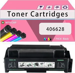 406628 Toner Cartridges Compatible for Ricoh Aficio SP 6330N Printers, High Production Replacement, Clear Printing, with Chip, High Yield 30000 Pages (1 Pack Black)