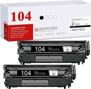 BERRYSKY High-Yield 104 Black Toner Cartridge Compatible CRG-104 Toner Replacement for Canon 104 Toner for imageCLASS D420 D480 MF4150d MF4270dn MF4370dn FAXPHONE L120 L90 Printer, 2-Pack