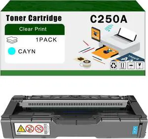 C250A Toner Cartridge Compatible for Ricoh SP C250DN SP C250SF SP C261SFNw Printers, High Yield 3500 Pages Bright Clear Colors (Cyan)