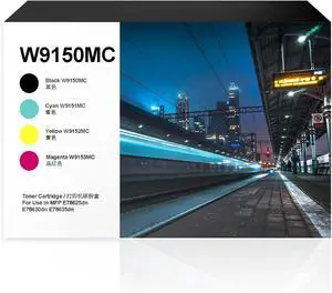 W9150MC Toner Cartridge 4-Pack forHP Color Managed MFP E78625dn E78630dn E78635dn Printer  Compatible Replacement W9150MC W9151MC W9152MC W9153MC (BK/C/M/Y)