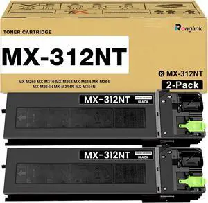 MX-312NT Black Toner Cartridge Replacement for Sharp MX-312NT MX312NT Toner Cartridge Works with MX-M260 MX-M310 MX-M264 MX-M264N MX-M314 MX-M314N MX-M354 MX-M354N Printer (2-Pack, 25,000 Pages)