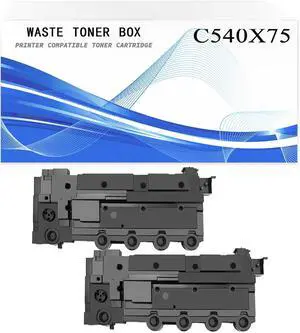 C540X75G Waste Toner Box Container Replacement CX317dn CS417dn CX417de CS517de Compatible for Lexmark CX410E CX410DE CX410DTE CX510DE CX510DTHE Printer 2 Pack