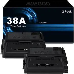 BUEGOO 38A Q1338A High-Yield Toner Cartridges Compatible with 38A Q1338A Toner for M4345 M4345x M4345xm MFP M4345xs 4200 4200N 4200TN 4200dtn 4350 4350n 4350tn Printers | 2 Black