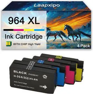 964XL 968 XL Ink Cartridges Replacement for HP 964 XL 968xl Ink Cartridges Work for HP 964 968XL OfficeJet Pro 9010 9020 9025 PRO 9020 9025 9010 9020 9015 9019 9025 Printers