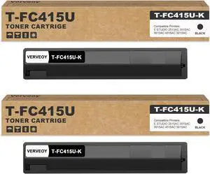 T-FC415U T-FC415UK T-FC415U-K Black Toner Cartridge 2-Pack Replacement for Toshiba T-FC415U T-FC415UK T-FC415U Black Toner for E-Studio 2515AC 3015AC 3515AC 4515AC 5015AC Printer (2-Pack, Black)