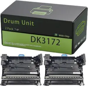 DK3172 Drum Unit Compatible for Kyocera ECOSYS M3145idn M3645idn P3045dn P3145dn Printers, High Production Replacement, Clear Printing, with Chip, High Yield 200000 Pages (2-Pack Black)