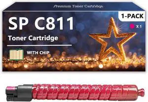 SP C811 Toner Cartridges Compatible for Ricoh 820000 820024 820016 820008, Work for Ricoh SP C811DN C811DNDL C811DNT1 C811DNT2 C811DNT3 Printers, 1 Magenta