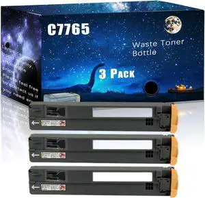 C7765 Compatible Waste Toner Bottle Replacement for Dell High Yield Compatible C7765dn Printers, Meet Printing Needs (3 Pack Black)