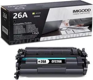 1-Pack 26A Toner Replacement for HP 26A | CF226A Black Toner Cartridge (with chip) 3,500 Pages Compatible Pro M402d M402n M402-M403 MFP M426m M426-M427 M426dw M402-M403 n-dn M426f-M427f Printer