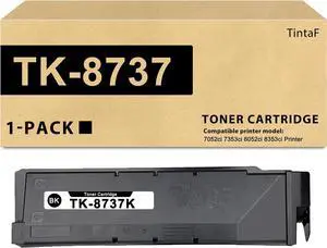 Compatible TK-8737 TK8737 Black Toner Cartridge 1-Pack Replacement for Kyocera TK-8737K TK8737K Toner Cartridge for TASKalfa 7052ci 7353ci 8052ci 8353ci Printer