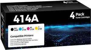 414A Toner Cartridges 4 Pack Compatible for HP 414A 414X Toner Replacement for Color Laserjet Pro MFP M479fdw M479fdn, Pro M454dw M454dn M454, M455dn MFP M480f Printers(Black/ Cyan/ Magenta/ Yellow)