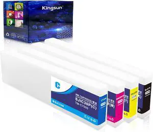 SJIC30P Ink Cartridge Set C33S020635 C33S020636 C33S020637 C33S020638 Replacement for COLORWORKS TM-C7500G TM-C7500GE (4 Pack, Black, Cyan, Magenta, Yellow)