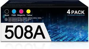 508A Toner Cartridges 4 Pack Replacement for HP 508A CF360A CF361A CF362A CF363A 508X Works with M553dn M577 M553X M553N Printer Ink New Version (Black Cyan Yellow Magenta)