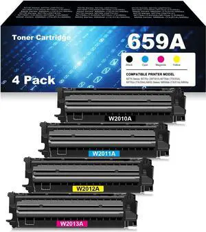 659A Remanufactured Toner Cartridges Replacement for HP 659X W2010A W2011A W2012A W2013A for Enterprise M856 MFP M776 Printer (4-Pack)
