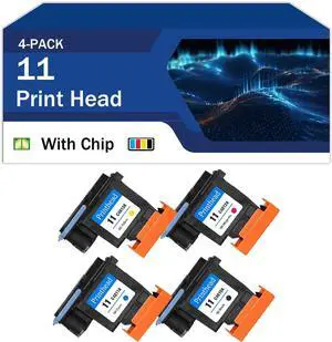 11 C4811A C4812A C4813A C4810APrint Head PrintHead with New Chip Compatible for HP Business Inkjet 1000 1200 2280 2300 2600 DesignJet 20PS 50PS 70 100Plus 110Plus 111 120 120NR 500 4 pcs