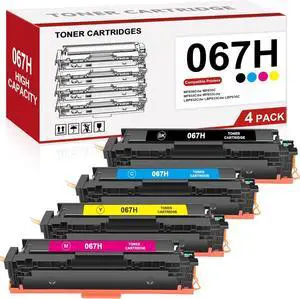 067H 067 Toner Cartridge Set High Yield 4 Pack Replacement for Canon 067H 067 Color ImageClass LBP632Cdw MF656Cdw MF653Cdw MF654Cdw LBP633Cdw LBP630C MF650C MF651CW Printer (Black Cyan Yellow Magenta)