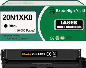 CS431 CX431 20N1XK0 Black Extra High Yield Remanufactured Toner Cartridge Compatible with CS431dw, CX431adw Printers(6000 Pages)