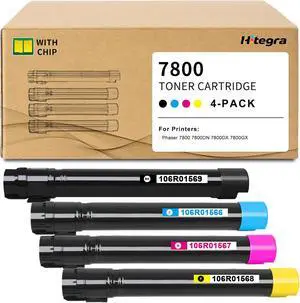 Phaser 7800 Toner Cartridge 106R01569 106R01566 106R01567 106R01568 Replacement for Xerox 7800 Toner High Capacity Yield Work with Phaser 7800 7800DN 7800DX 7800GX Printer Toner, 4-Pack BK/C/M/Y