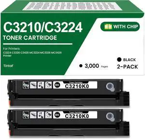C3210 C3224 Toner Cartridge C3210K0 Black Toner Replacement for Lexmark C3210K0 Toner Cartridge for C3224 C3326 C3426 MC3224 MC3326 MC3426 Printer Ink (2-Pack, Black)