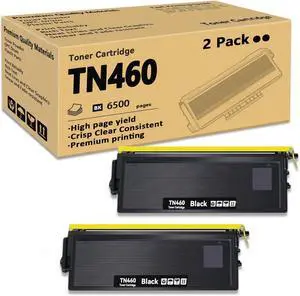 TN460 Toner Cartridge Compatible TN460 Toner Cartridge Replacement for Brother HL-1240 DCP-1200 1400 MFC-8300 8350 8500 9600 P2500 Intellifax-4100e 4750e 5750e (Black, 2-Pack)