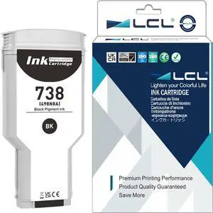 LCL 738 Black 300-ml High Yield Ink Cartridge for HP 738 DesignJet T850 T950 Printer (1-Pack)