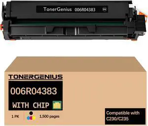 C230 C235 Black Toner Cartridges 006R04383 Compatible with Xerox C230 C235 Toner Cartridges 1-Pack 006R04383