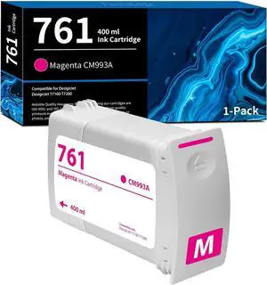 761 Ink Cartridge 400ml CM993A Magenta Ink 1-Pack Replacement for HP 761 CM993A for DesignJet T7100 T7200 Printer Ink