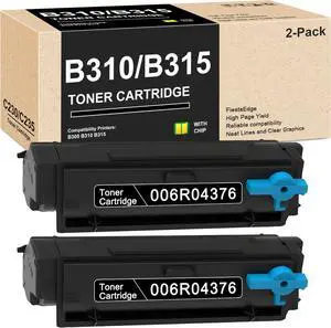 B310 Black Toner with New Chip 2-Pack 006R04376 Standard Capacity Toner Replacement for Xerox 006R04376 for B310 B315 B305 Printer Toner