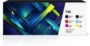 746 High Yield Remanufactured P2V83A P2V82A P2V81A P2V80A P2V79A P2V78A 300-ml Ink Cartridge Replacement for HP DesignJet Z6 & Z9+ Large Format Printers (6 Pack MBK/PK/G/C/M/Y)