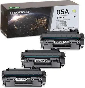 05A | CE505A Black Toner Cartridge : 3 Pack 05A Toner Cartridge (2,700 Pages) Replacement for HP P2035 (CE461A) P2035n (CE462A) P2055 (CE456A) P2055d (CE457A) P2055dn P2055x Printer