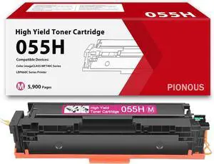 055H Magenta Toner Cartridge High Yield Replacement for Canon 055 CRG-055H Magenta Toner Work with imageCLASS MF743Cdw, MF741Cdw, LBP664Cdw, MF745Cdw, MF746Cdw Printer (1-Pack)