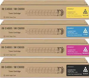 IM C4500 IM C6000 Toner Cartridge High Capacity Compatible for Ricoh IM C4500 IM C6000 IM C5500 Printer Replacement for 842279, 842280, 842281, 842282 (Black, Cyan, Magenta, Yellow, 4-Pack)