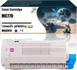 Replacement Parts Toner Cartridge MC770 Compatible with Okidata OKI MC780 MFP MC780f MFP MC780fx MFP Printers, Contains Chip and Clear Printing (Magenta)