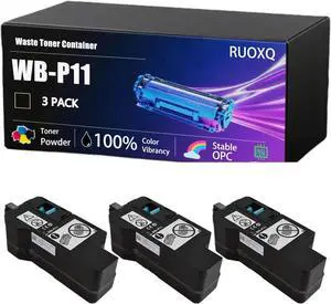 WB-P11 Waste Toner Container Compatible for Konica Minolta bizhub C3120i C3100i Printers, High Yield 7000 Pages, Clear and Sharp, Quick to Adapt (3 Pack Black)