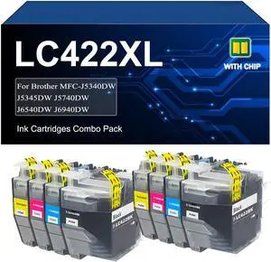 LC422 LC422XL Ink Cartridges Compatible for Brother MFC-J5340DW MFC-J5345DW MFC-J5740DW MFC-J6540DW MFC-J6940DW Printer, Ink Combo Pack(2 Set)
