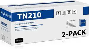 TN210 High Yield Toner Cartridge Replacement for Brother TN-210 Compatible with Brother HL-3075CW HL-3070CW HL-3040CN HL-3045CN MFC-9325CW Printer (Black, 2 Pack)