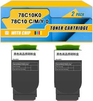 78C10K0 78C10C0 78C10M0 78C10Y0 Toner Cartridge Compatible Replacement for Lexmark CS321 CS421dn CS514 CX421 CX522 X622 Printers Black*2